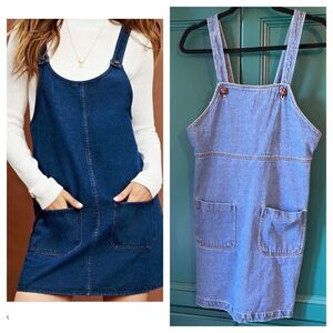 Vintage Audrey Celine denim jean jumper dress sz Sm